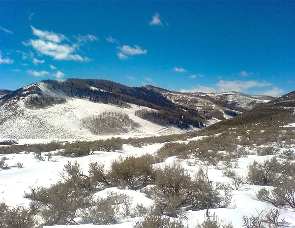 Scofield, Utah mountains in winter